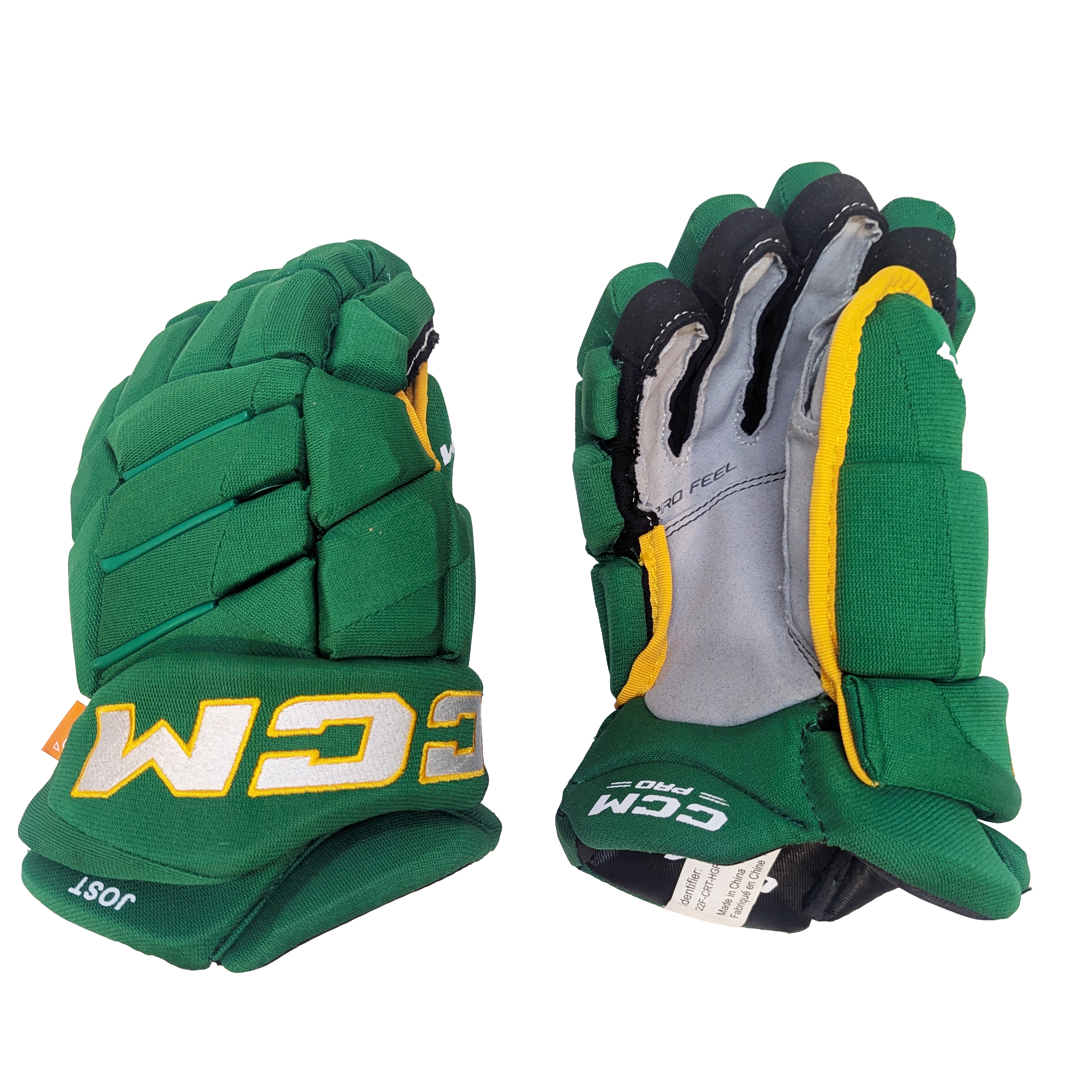 CCM HGJS - Gant NHL Pro Stock - Tyson Jost (vert/jaune)